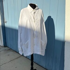 Eskandar White Button-Up Blazer